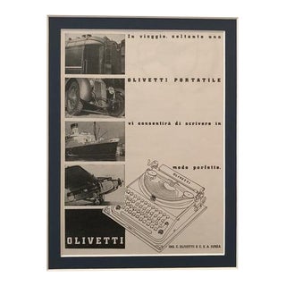 1940 Original Italian Poster, Olivetti Advertisement - Typewriter For Sale