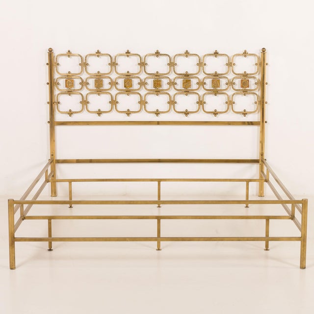 Italian Brass Bed by Ciansky, Shelba, and Luciano Frigerio for Frigerio Di Desio, 1960s For Sale - Image 4 of 18