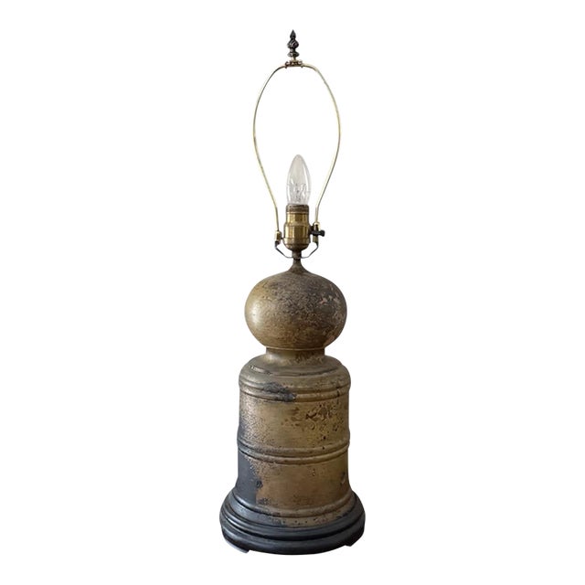 Vintage Heavy Brass Lamp For Sale