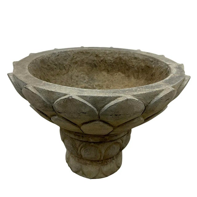 Vintage Chinese Hand Chiseled Stone Planter For Sale - Image 9 of 9