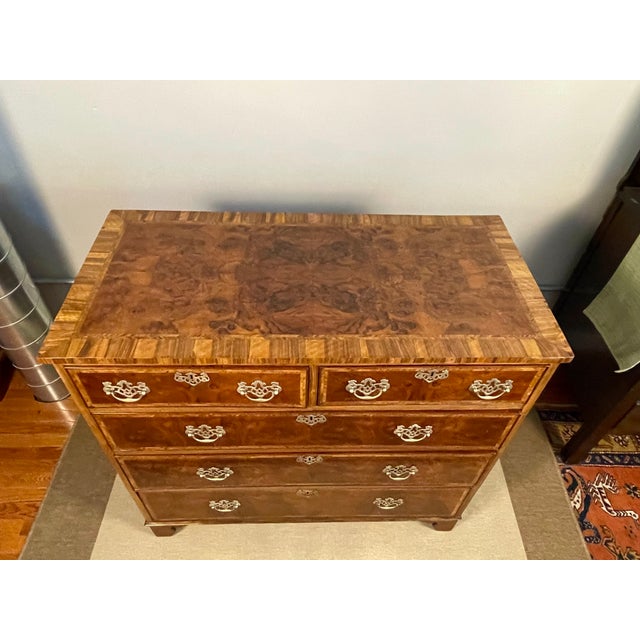Wood Mid-18th Century English Burl Walnut Chest of Drawers For Sale - Image 7 of 16