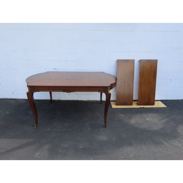 Brown French Set of Dining Table Two Leaves and Six High Back Chairs 6664 For Sale - Image 8 of 18