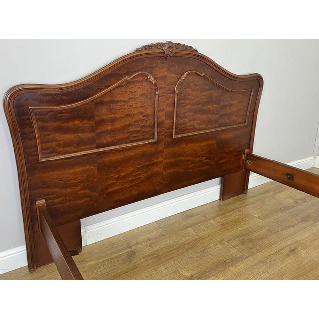 Vintage French Louis XVI King Size Bed Frame with Carved Headboard For Sale - Image 6 of 18