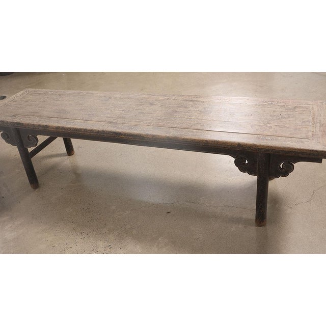Antique Chinese Elm Bench For Sale - Image 4 of 5