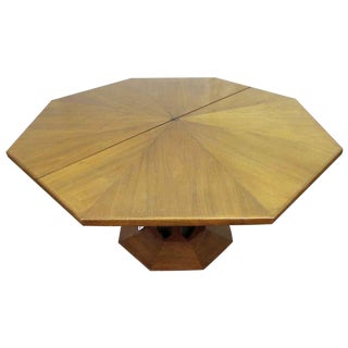 Octagon Shaped Pedestal Dining Room Table For Sale