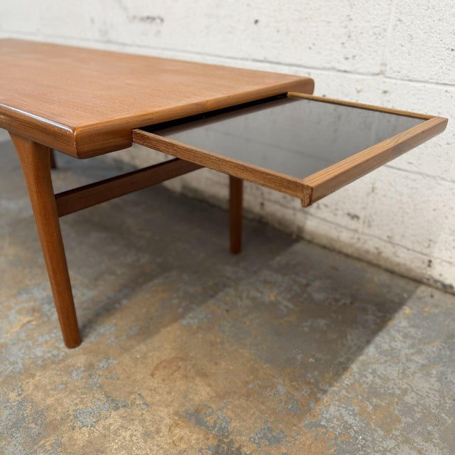 Danish Modern Teak Coffee Table With Pull-Out Extension Johannes Andersen, Attributed Circa 1960s For Sale - Image 9 of 9
