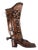 Italian Mid-Century Copper Western Boot Umbrella Stand, Repoussé Decoration, 70s, 1970s For Sale