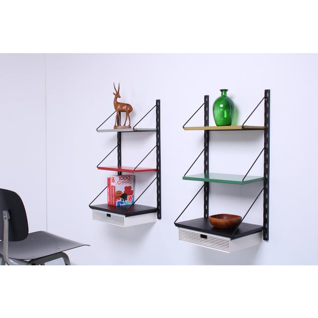 1950s Modular Colored Metal Wall System by Tjerk Reijenga for Pilastro, 1950s, Set of 10 For Sale - Image 5 of 15