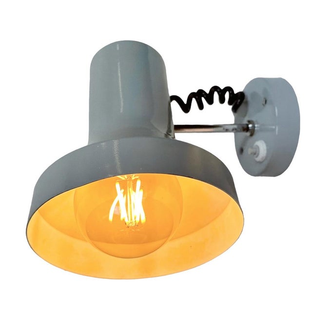 Vintage Grey Metal Wall Lamp by Josef Hurka for Napako, 1970s For Sale - Image 16 of 17