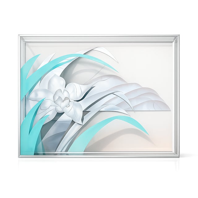 Vintage Abstract Floral Lucite Shadow Box For Sale