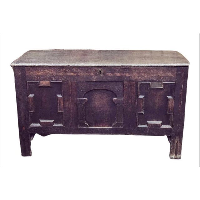Large Antique Oak Chest, 1700s For Sale - Image 3 of 8