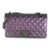 Purple Quilted Iridescent Lambskin Medium Classic Double Flap Bag For Sale
