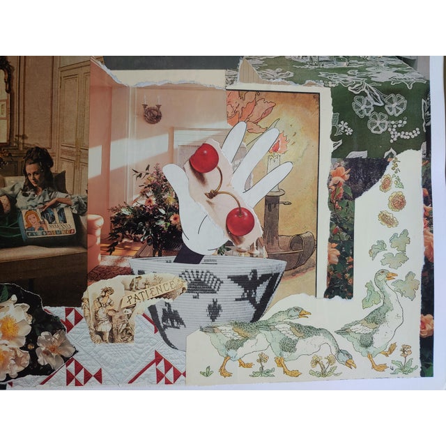 2020s What a Girl Wants Contemporary Handmade Vintage Paper Collage Framed Under Glass For Sale - Image 5 of 7
