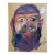 Unknown, Outsider Folk Art Expressionist Rabbi Israeli Painting Signed Hebrew Jewish Star For Sale