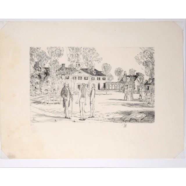 Bowling on the Green (from the Bicentennial Pageant of George Washington) 'Bowling on the Green', by printmaker Frederick...