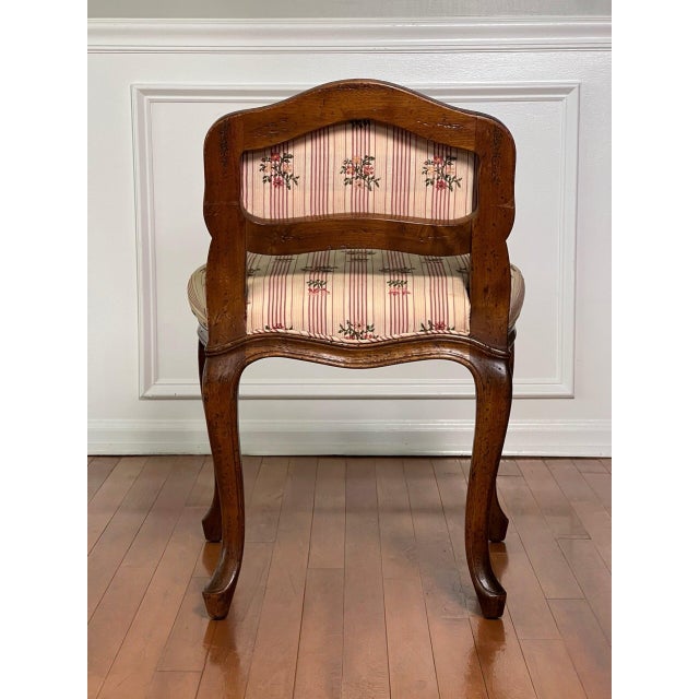 1940s Don Ruseau Louis XV Style Upholstered Vanity or Side Chair in Walnut, 1940s For Sale - Image 5 of 18
