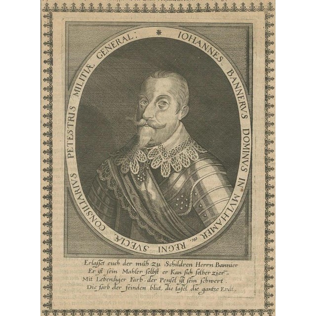 Paper Johann Banér, Swedish General of the Thirty Years War, 1640, Engraving For Sale - Image 7 of 9