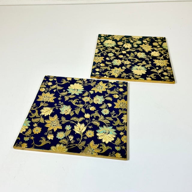 1980s 1980s Vintage Chinoiserie Hollywood Regency Boho Chic Trivets - Set of 2 For Sale - Image 5 of 9
