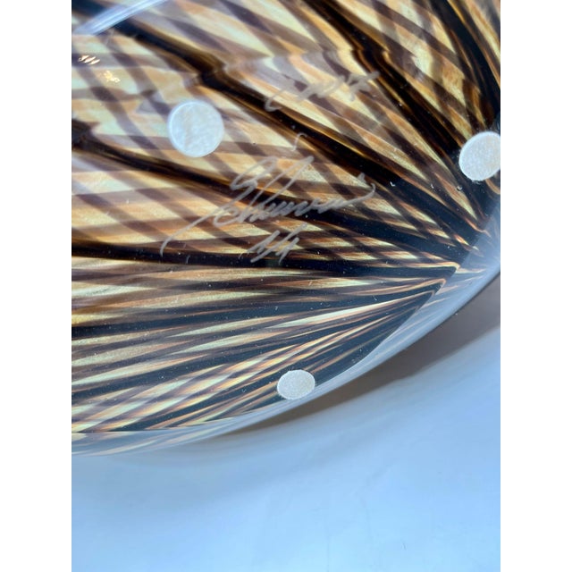 Glass Murano "1 of 1" Amber Glass Vase by Schiavon For Sale - Image 7 of 8