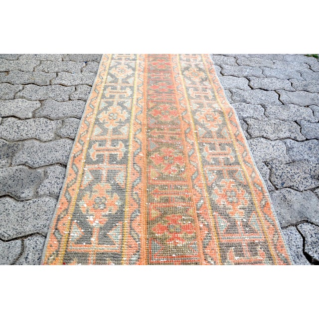 Vintage Hand Knotted Floral Oushak Rug For Sale - Image 10 of 11