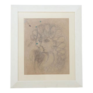 Mid 20th Century Framed Gio Ponti Drawing For Sale