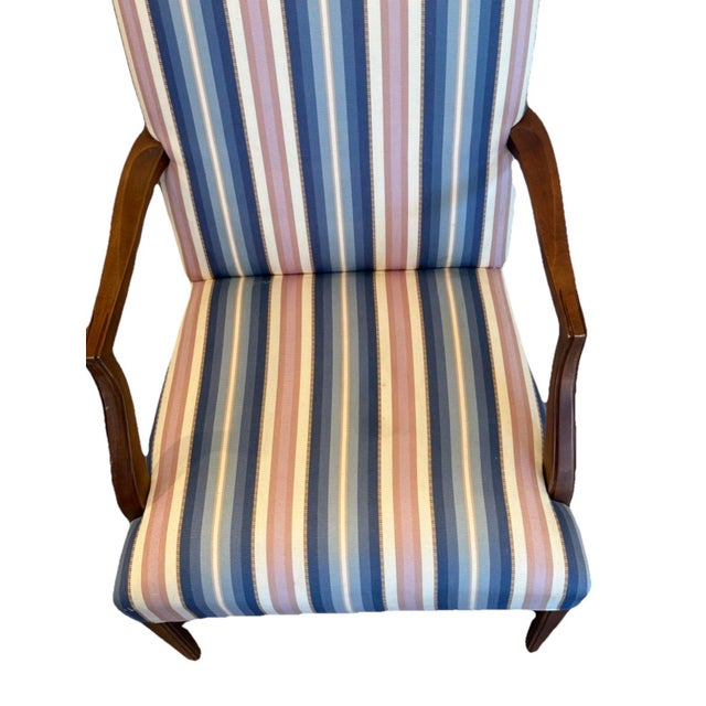 English Vintage Ethan Allen Lolling “Martha Washington" Upholstered Accent Chair For Sale - Image 3 of 12