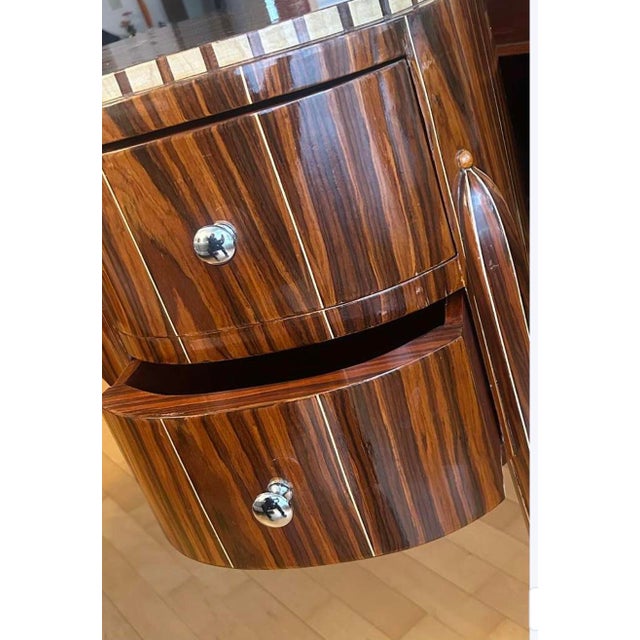 Art Deco Style Desk in Walnut For Sale - Image 4 of 11