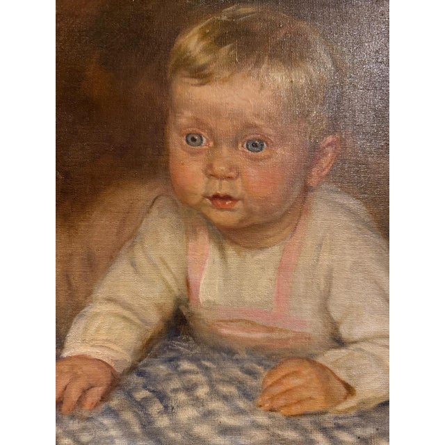 Blue Heinrich Pforr, Grandson, 1940, Oil Painting on Canvas For Sale - Image 8 of 12
