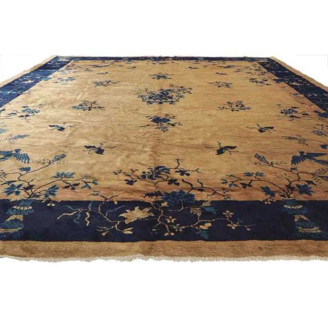Chinoiserie Antique Chinese Peking Rug - 11'00 X 14'05 For Sale - Image 3 of 11