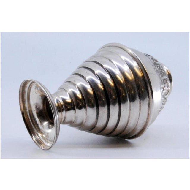 Silver Vase in Embossed Silver with Circular Friezes Edge For Sale - Image 8 of 9