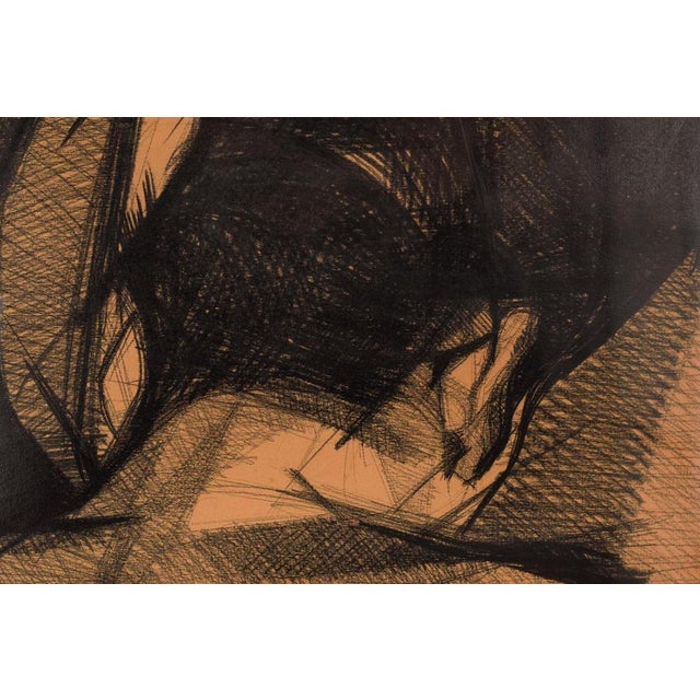 Large Stylised Life Drawing of a Woman, 20th-Century, Pencil on Paper For Sale - Image 7 of 17