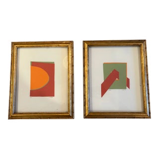 Pair of Framed Silkscreen Prints by Denise Duplock-Signed For Sale