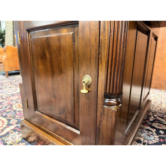English Chesterfield Desk with Brown Leather For Sale - Image 12 of 18