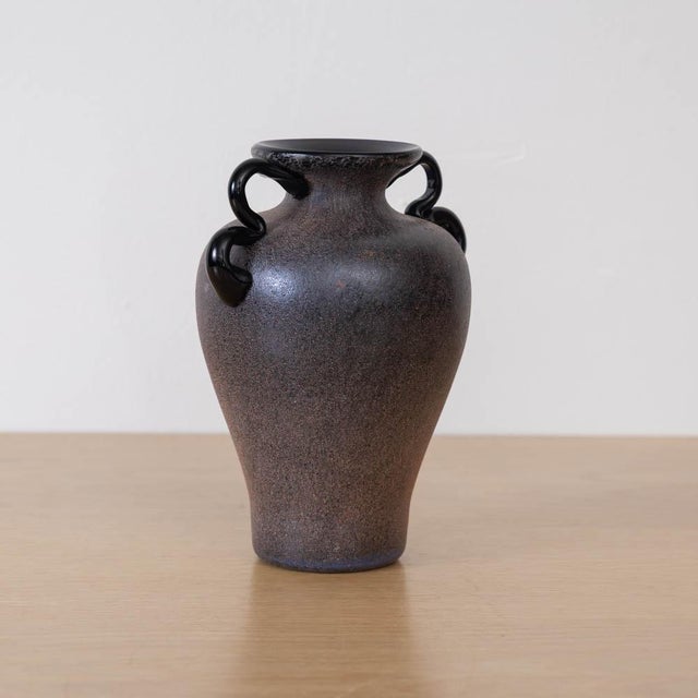 1960s Italian Black Scavo Vase For Sale - Image 10 of 12