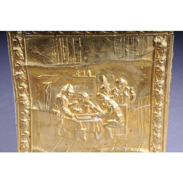 Antique Dutch Chest in Gilt Brass, 19th Century For Sale - Image 10 of 13