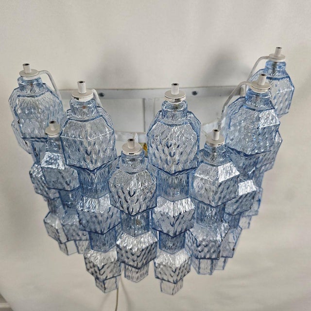 Blue 1990s Blue Murano Glass, Mid Century Modern Sconces - A Pair For Sale - Image 8 of 12
