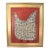 Folk Art Chicken Hen Painting by Ruth Arenz Including the Antiqued Gold Wood Frame For Sale