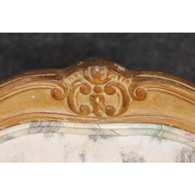 Cream Set 6 Light Beechwood Louis XV Style Carved Dining Side Chairs For Sale - Image 8 of 13
