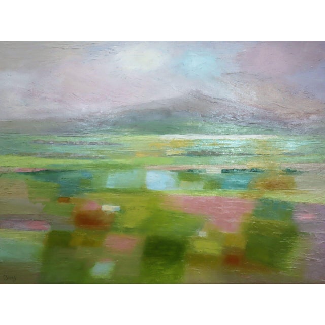 Contemporary Modernist 'Severn Haze' Original Abstract Landscape Oil Painting, Framed For Sale - Image 11 of 12