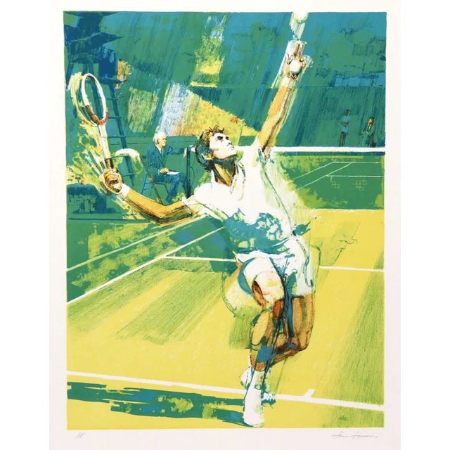 Jim Jonson, "Tennis Serve," Lithograph For Sale
