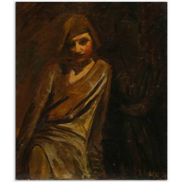 Antonio Feltrinelli, Woman, Original Painting, 1930s For Sale - Image 4 of 4