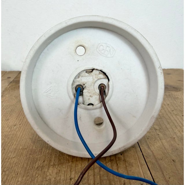 White Vintage White Porcelain Ceiling Light, 1970s For Sale - Image 8 of 11