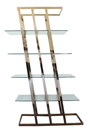 Vintage Hollywood Regency Brass Etagere Shelf Unit
