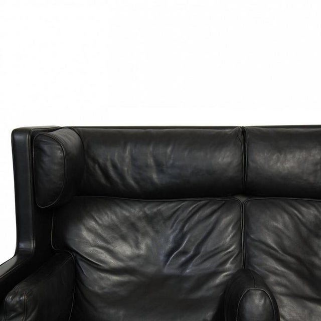 1980s Kupe 2-Seater Sofa in Black Leather by Børge Mogensen, 1980s For Sale - Image 5 of 18