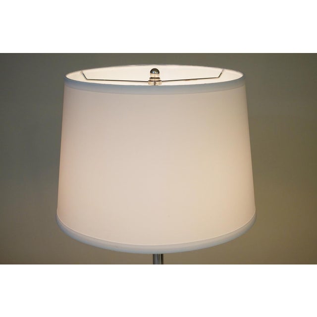 Chrome Art Deco Streamline Chrome Akro Agate Swirl Uranium Glass Table Lamp 1930s For Sale - Image 8 of 9