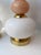 Contemporary Brass and Murano Glass Textured Bulb Lamps - Pair For Sale - Image 9 of 12