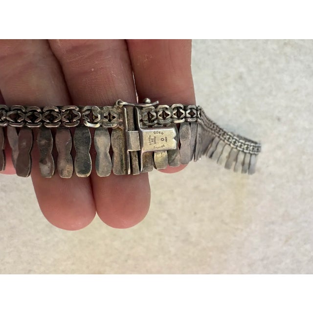 Mexican Vintage Sterling Silver Necklace - Mexico For Sale - Image 3 of 6