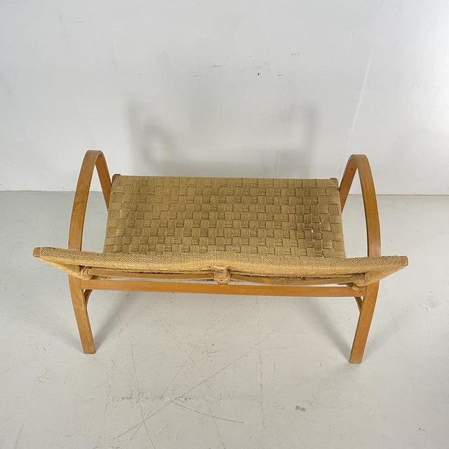 Mid-Century Italian Wood and Chord Lounge Bench For Sale - Image 13 of 16