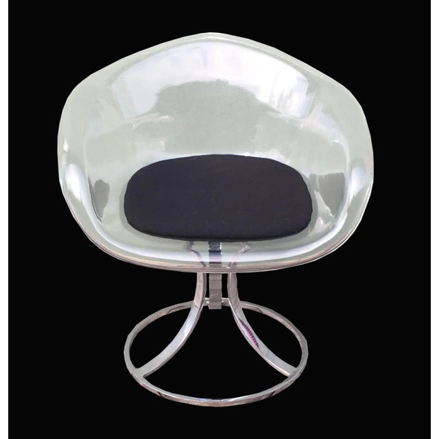 Textile Mid-Century Acrylic & Chrome Chair by Peter Hoyte, 1960s For Sale - Image 7 of 9