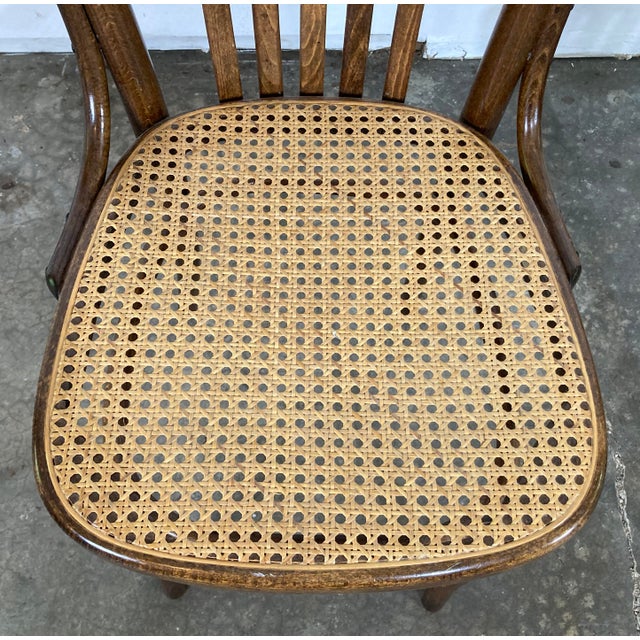 Wood Vintage Bentwood Caned Seat Bistro Chair - Price Per Chair For Sale - Image 7 of 11